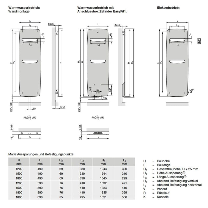 Zehnder Vitalo Spa VITK-150-050 Badheizkörper 49 x 152,5 cm