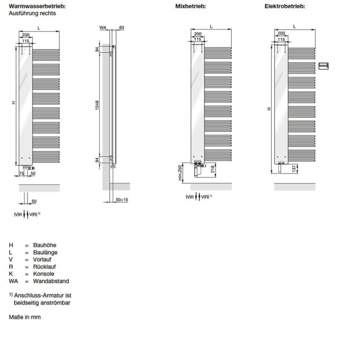 Zehnder Yucca Mirror YMC-180-60 Badheizkörper 60 x 176,6 cm