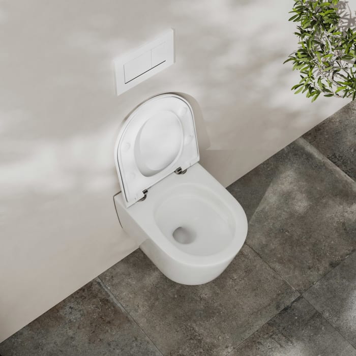 Geberit DuoFix Element mit Kronenbach Tube Wand-Kompakt-WC-Set spülrandlos wrapover