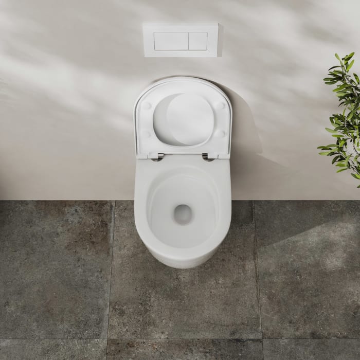Geberit DuoFix Element mit Kronenbach Tube Wand-Kompakt-WC-Set spülrandlos wrapover