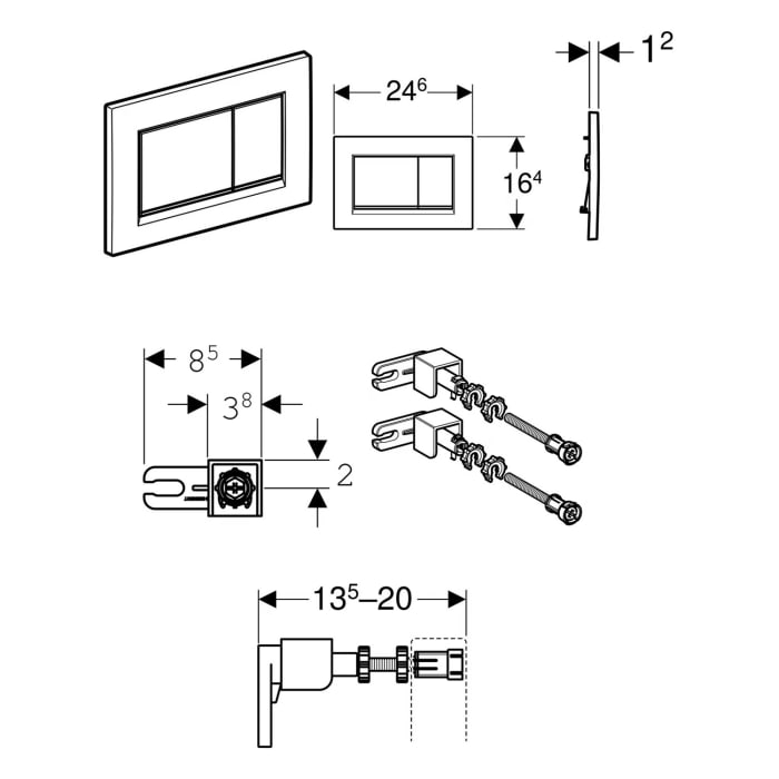 Geberit DuoFix Element mit Kronenbach Cube Wand-WC-Set spülrandlos wrapover