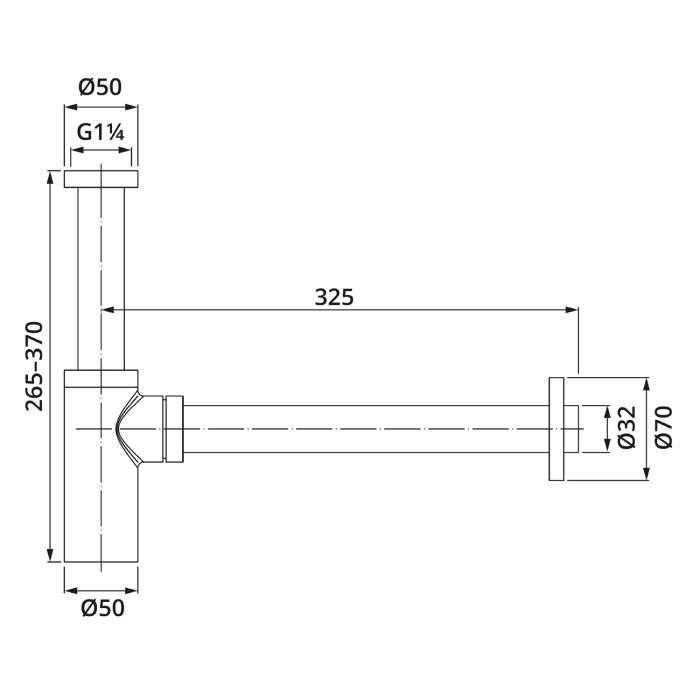 Herzbach LIVING Siphon Geruchsverschluss 1 1/4
