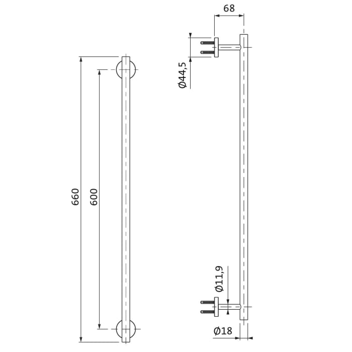 Herzbach LIVING Badetuchhalter 60 cm
