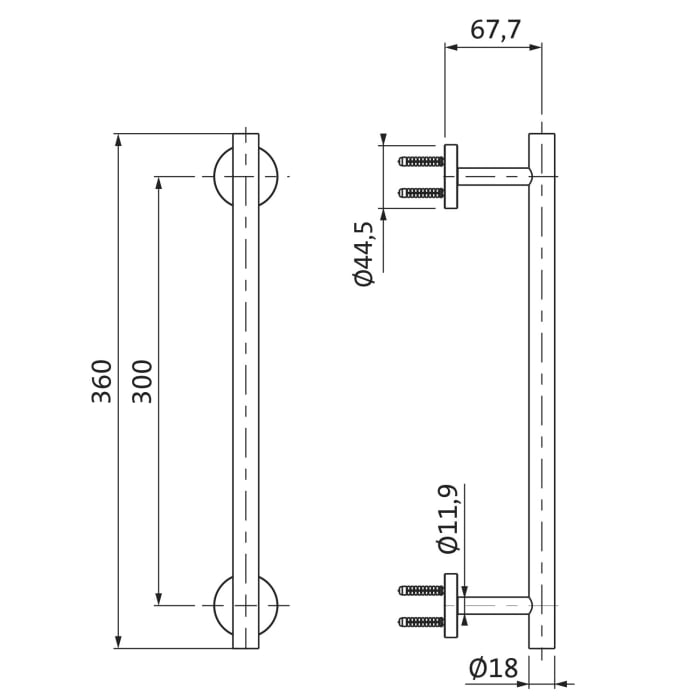 Herzbach LIVING Wannengriff 30 cm