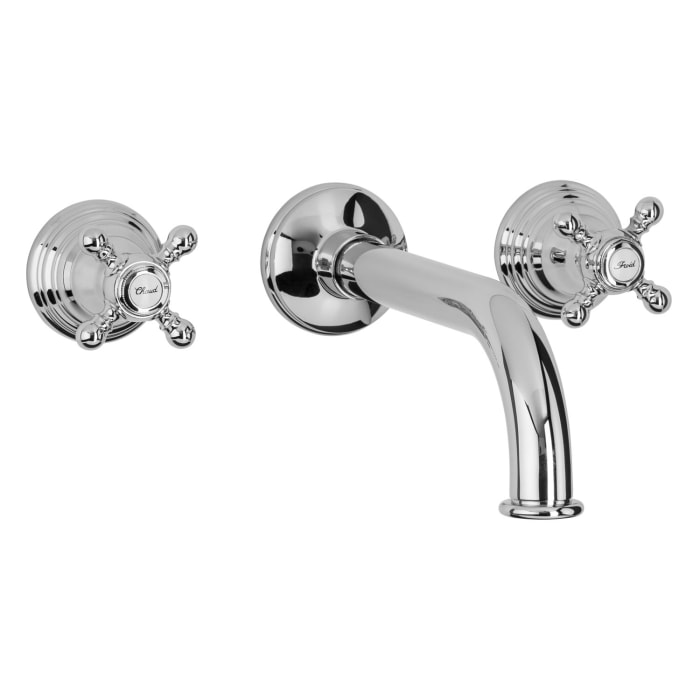 Herzbach ANAIS CLASSIC Waschtisch-Wandbrückenbatterie Farbset Kreuzgriff