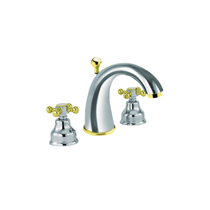 Herzbach ANAIS Waschtisch-Dreilochbatterie mit Ablaufgarnitur, starrer Auslauf