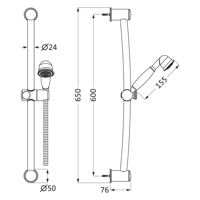 Herzbach LIVING SPA Retro Brauseset 60 cm