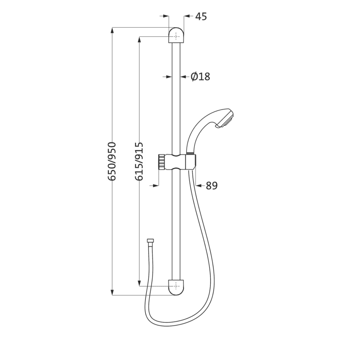 Herzbach MODENA Duo Brauseset 60 cm mit Handbrause