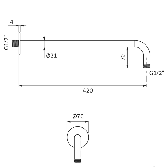 Herzbach LIVING SPA Wandarm 42 cm