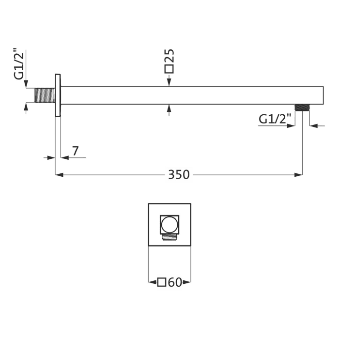 Herzbach LIVING SPA Wandarm 35 cm