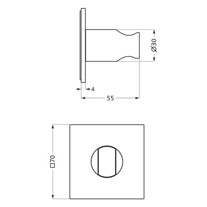 Herzbach LIVING SPA Brausehalter eckig