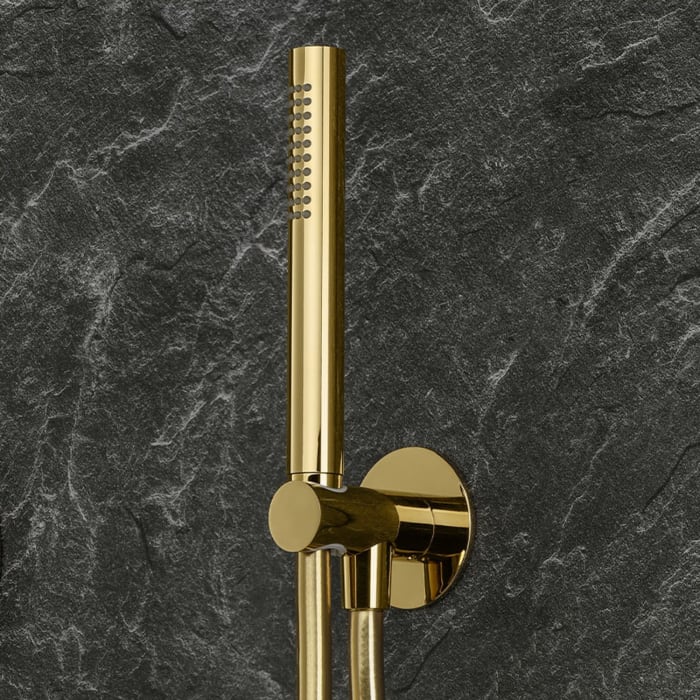 Herzbach LIVING SPA Brauseset mit Wandanschlussbogen und Stabhandbrause