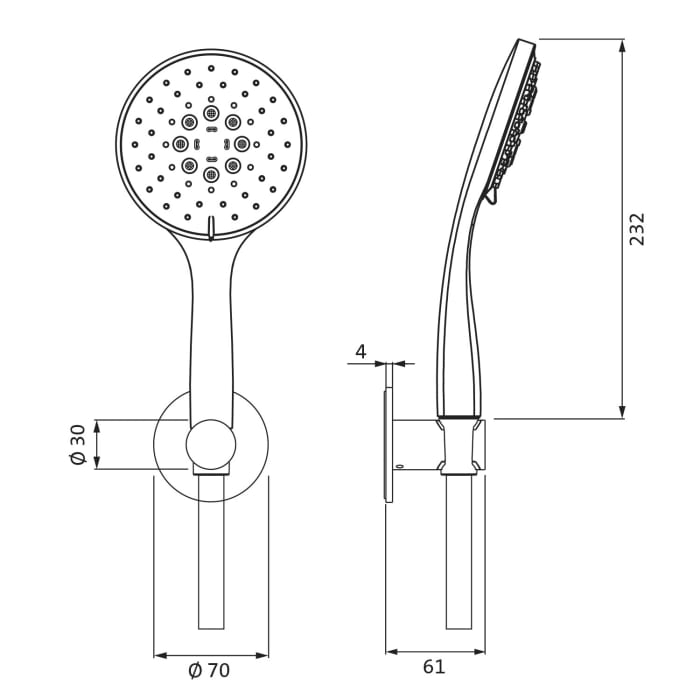 Herzbach LIVING SPA Brauseset mit Brausehalter und Handbrause Multifunktion