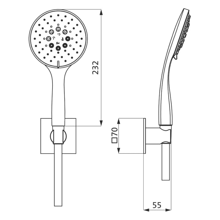 Herzbach LIVING SPA Brauseset mit Brausehalter und Multifunktion-Handbrause