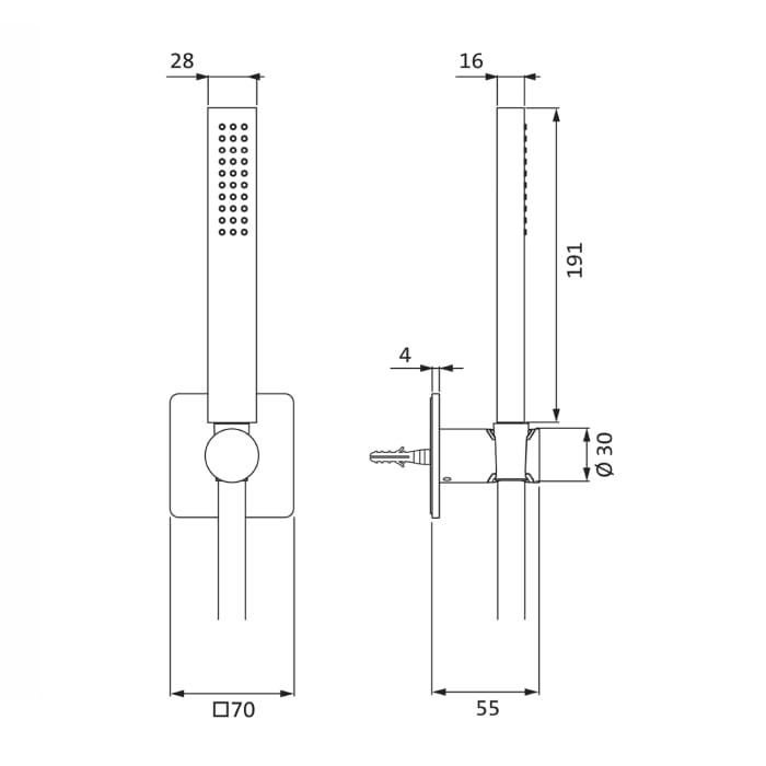 Herzbach LIVING SPA Brauseset mit Brausehalter und Stabhandbrause
