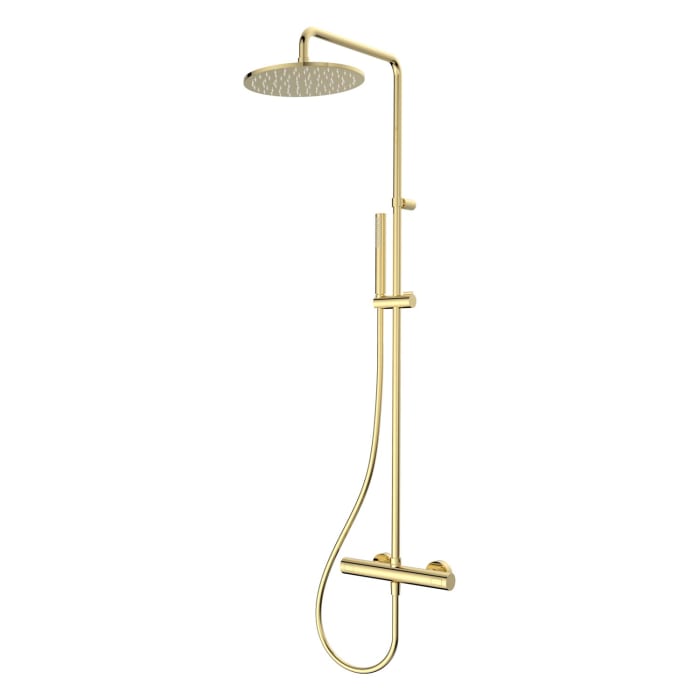 Herzbach LIVING SPA Duschsäule mit Regenbrause 25 cm rund, mit Stabhandbrause