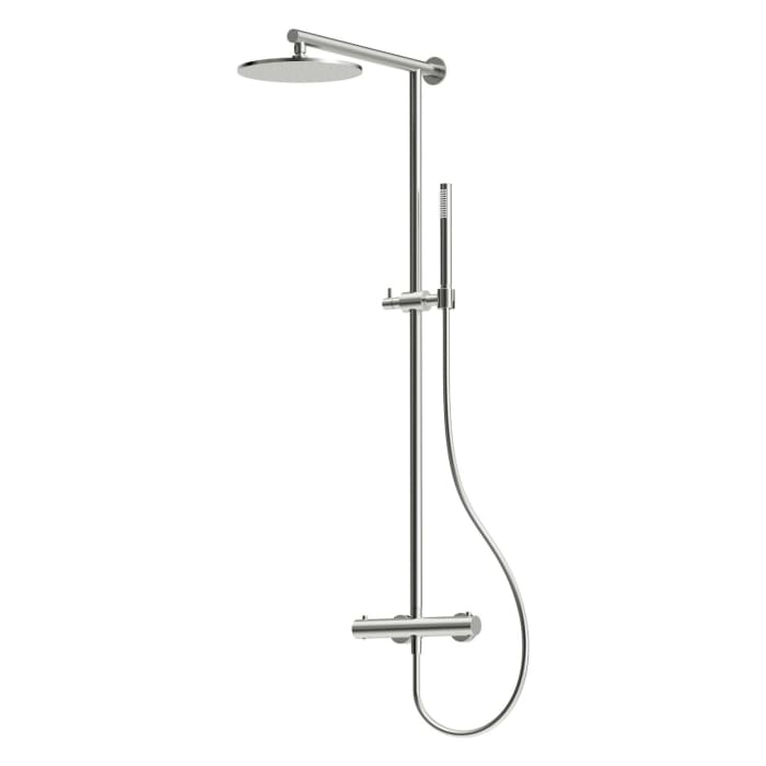 Herzbach LIVING SPA Duschsäule mit Regenbrause 25 cm rund, mit Stabhandbrause