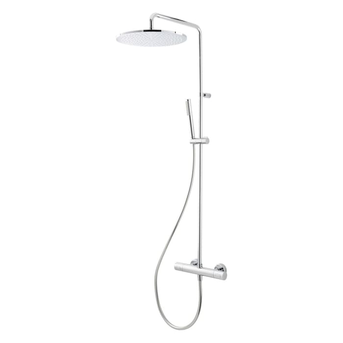 Herzbach LIVING SPA Duschsäule mit Regenbrause 30 cm rund, mit Stabhandbrause