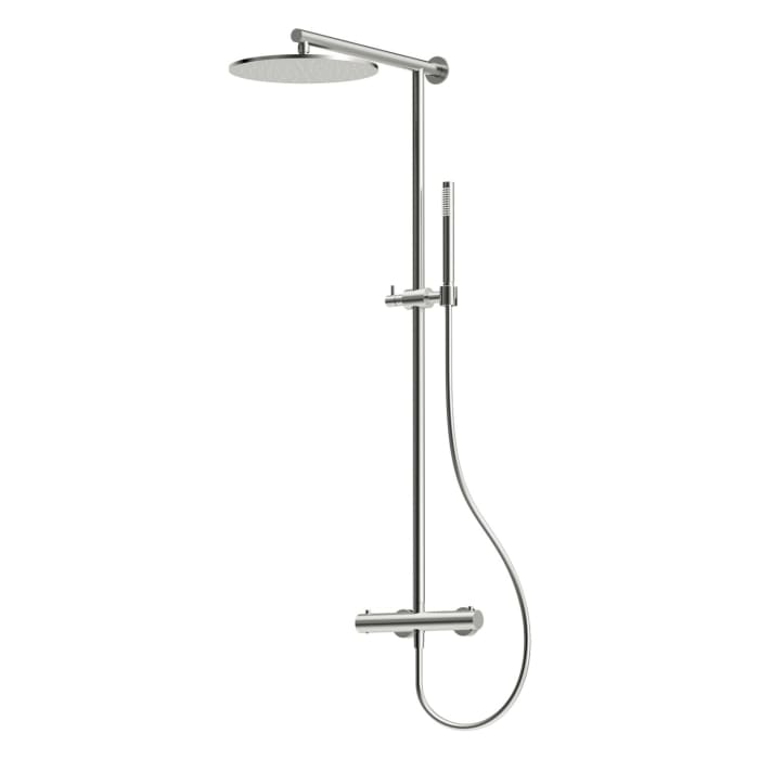Herzbach LIVING SPA Duschsäule mit Regenbrause 30 cm rund, mit Stabhandbrause