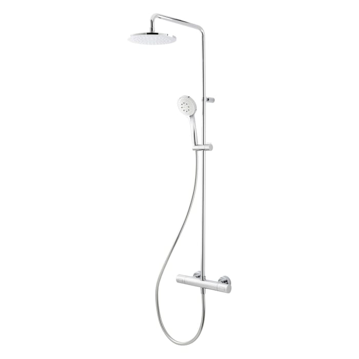 Herzbach LIVING SPA Duschsäule mit Regenbrause 20 cm rund, mit Handbrause