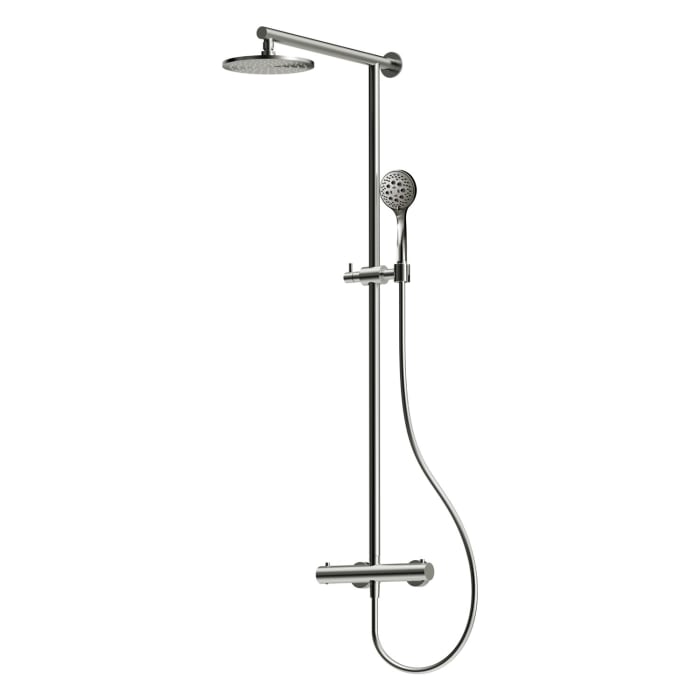 Herzbach LIVING SPA Duschsäule mit Regenbrause 20 cm rund, mit Handbrause