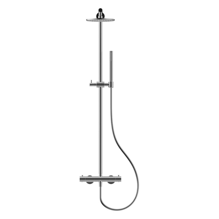 Herzbach LIVING SPA Duschsäule mit Regenbrause 20 cm rund, mit Stabhandbrause