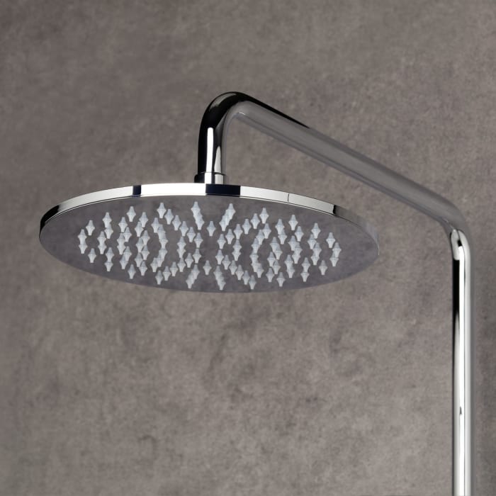 Herzbach LIVING SPA Duschsäule mit Regenbrause 25 cm rund, mit Stabhandbrause