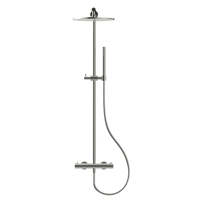 Herzbach LIVING SPA Duschsäule mit Regenbrause 30 cm rund, mit Stabhandbrause
