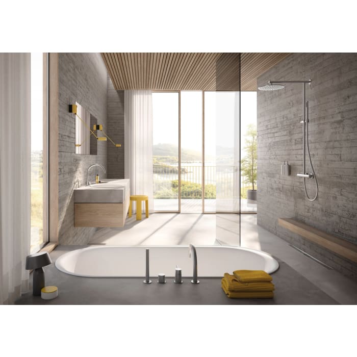 Herzbach LIVING SPA Duschsäule mit Regenbrause 25 cm rund, mit Stabhandbrause