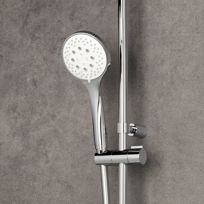 Herzbach LIVING SPA Duschsäule mit Regenbrause 20 cm rund, mit Handbrause