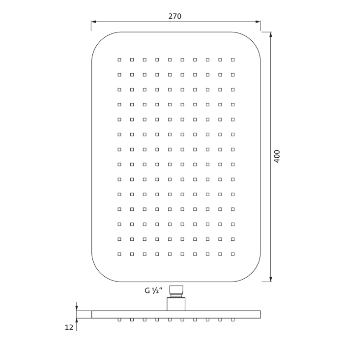 Herzbach LIVING SPA Regenbrause 40 x 27 cm, für Wand-/Deckenarm