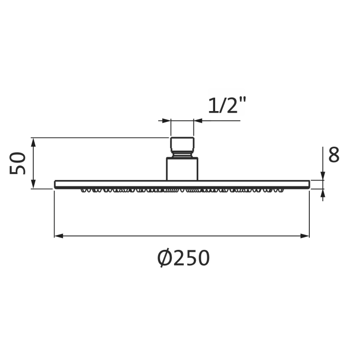 Herzbach LIVING SPA Slim Regenbrause Ø 25 cm für Wand-/Deckenarm