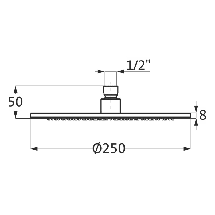 Herzbach LIVING SPA Slim Regenbrause Ø 25 cm, für Wand-/Deckenarm