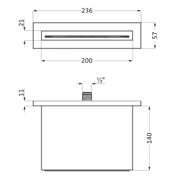 Herzbach LIVING SPA Schwall-Wandauslauf Aufputz