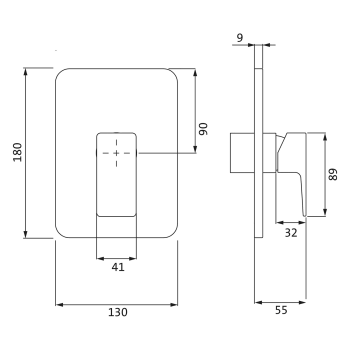 Herzbach CEO Brausebatterie Unterputz Farbset