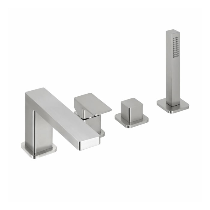 Herzbach CEO IX-FINISH Vierloch-Wannenarmatur mit Auslauf, für Fliesen- oder Wannenrandmontage