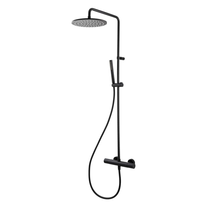 Herzbach LIVING SPA Duschsäule mit Regenbrause 25 cm rund, mit Stabhandbrause