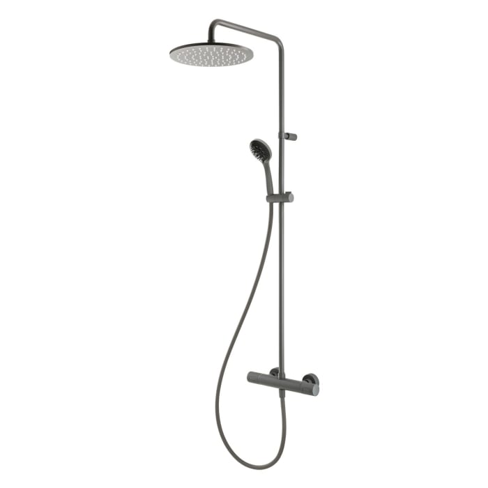 Herzbach LIVING SPA Duschsäule mit Regenbrause 25 cm rund, mit Handbrause