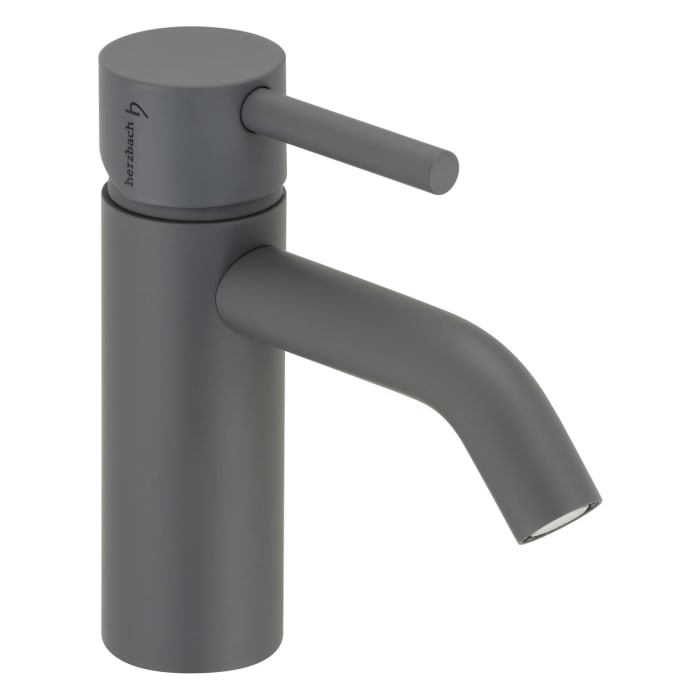 Herzbach DEEP GREY Waschtisch-Einlochbatterie S-Size ohne Ablaufgarnitur, Ausladung 11,5 cm