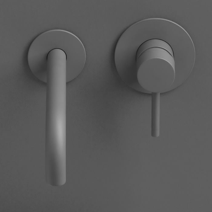 Herzbach DEEP GREY Waschtisch-Unterputzbatterie Farbset, Ausladung 24 cm