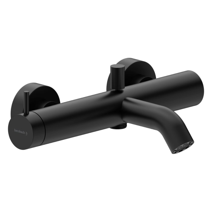 Herzbach DEEP BLACK Wannenbatterie Aufputz