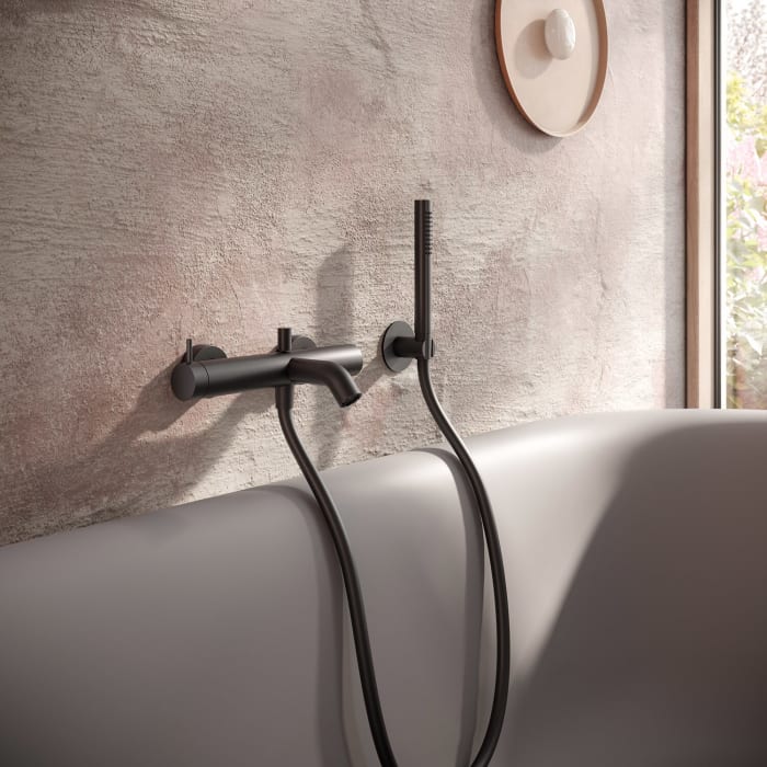 Herzbach DEEP BLACK Wannenbatterie Aufputz