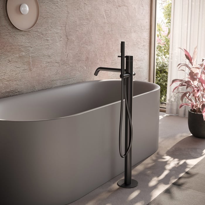 Herzbach DEEP BLACK Wanneneinlaufsäule