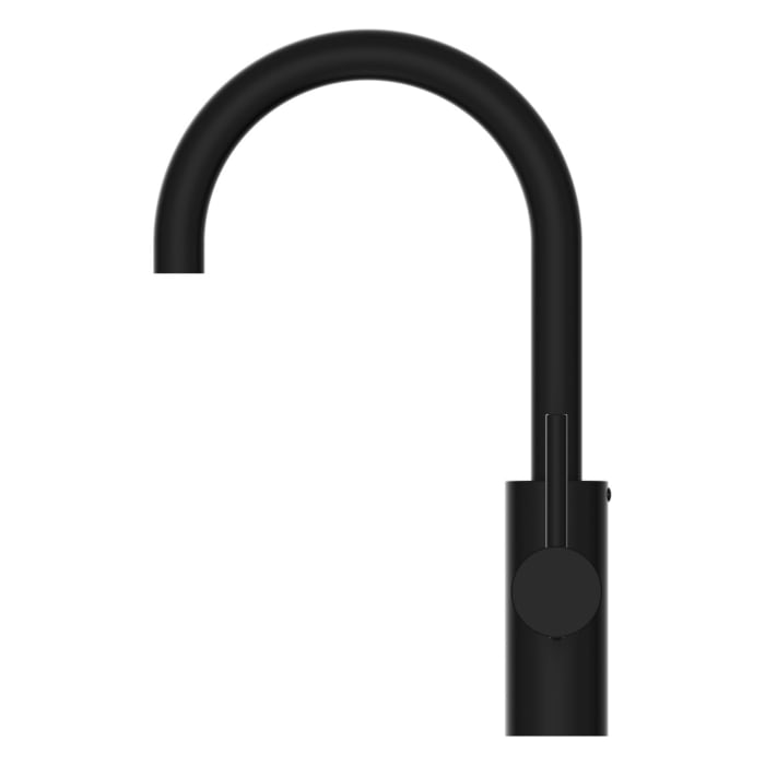 Herzbach DEEP BLACK Waschtischmischer L-Size Griff seitlich mit PUSH-Ablaufventil