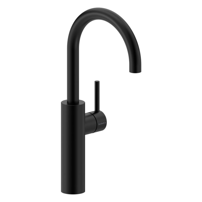 Herzbach DEEP BLACK Waschtischmischer XL-Size Griff seitlich ohne Ablaufgarnitur