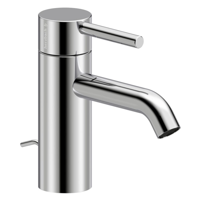 Herzbach DEEP Waschtischmischer S-Size 11,5 cm mit Zugstangen-Ablaufgarnitur
