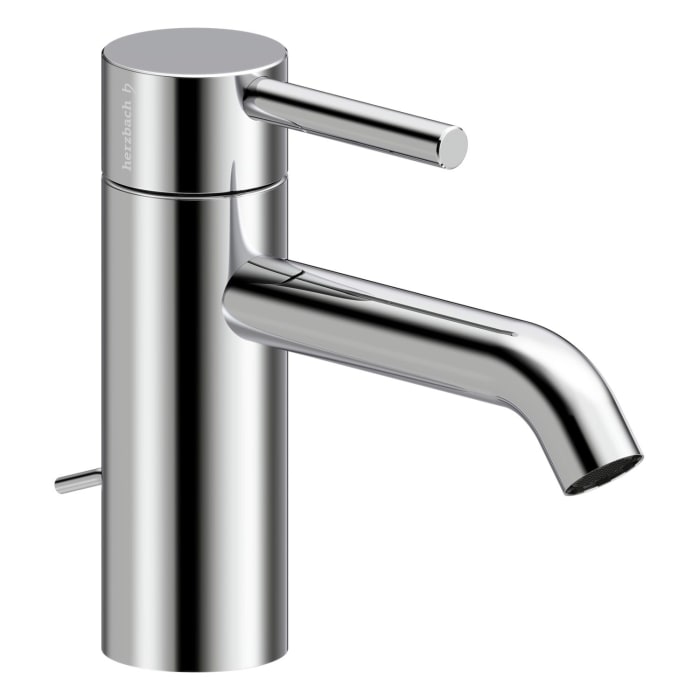 Herzbach DEEP Waschtischmischer S-Size 13 cm mit Zugstangen-Ablaufgarnitur