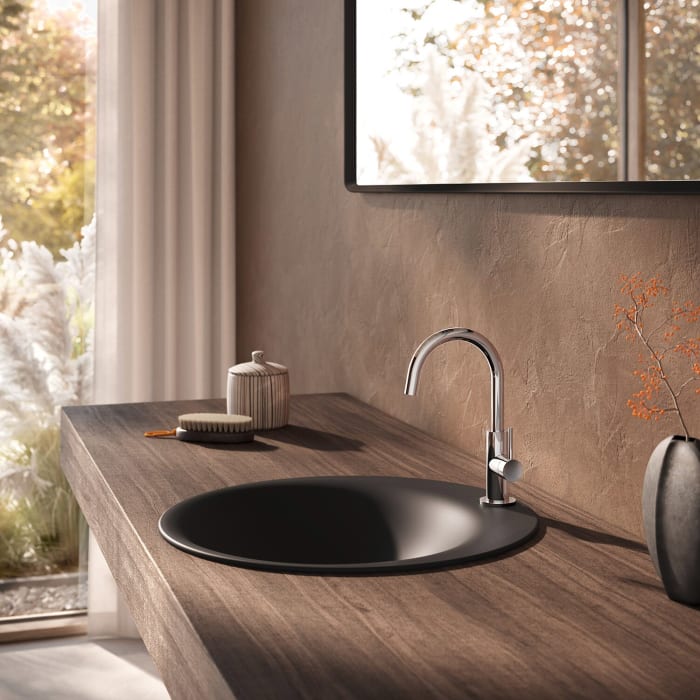 Herzbach DEEP Waschtischmischer Slim M-Size Griff seitlich ohne Ablaufgarnitur