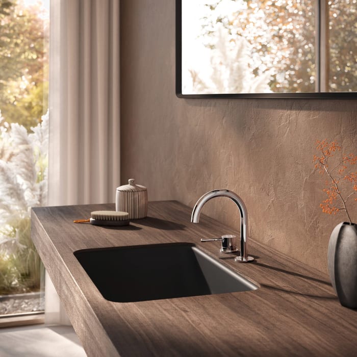 Herzbach DEEP Zweiloch-Armatur 14 cm mit PUSH-Ablaufventil