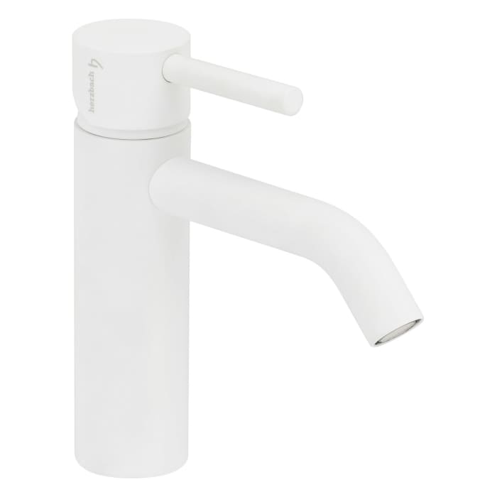 Herzbach DEEP WHITE Waschtisch-Einlochbatterie M-Size ohne Ablaufgarnitur, Ausladung 13 cm